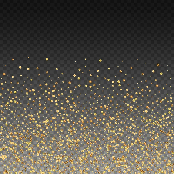 Zlaté konfety, luxusní třpytivé konfety. Roztroušeno — Stockový vektor