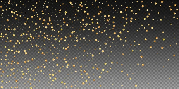 Χρυσά αστέρια τυχαία πολυτελή αφρώδη κομφετί. Σκορπιστείτε — Διανυσματικό Αρχείο