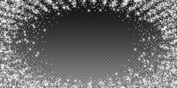 Espumoso confeti brillante de plata de lujo. Esparce. — Vector de stock