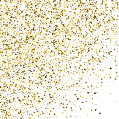 Altın üçgenler, ışıl ışıl konfeti. Scattere