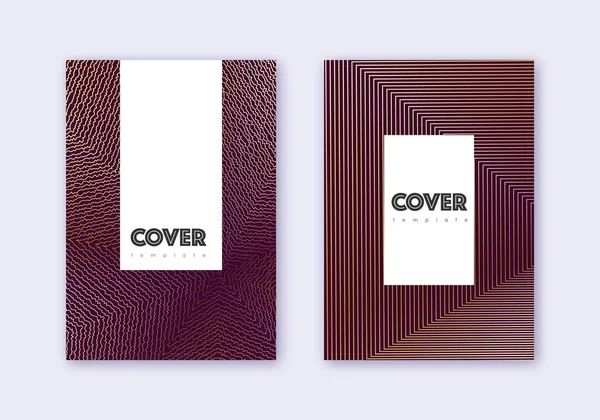 Set di modelli di design per cover Hipster. Oro astratto l — Vettoriale Stock