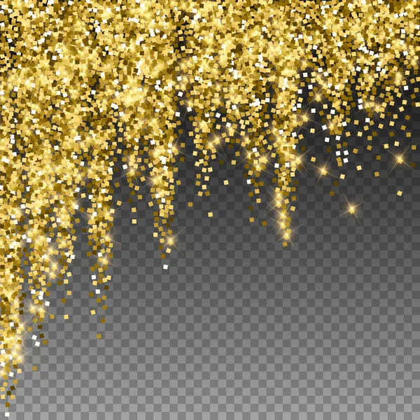 Oro espumoso lujo confeti espumoso. Dispersión — Archivo Imágenes Vectoriales