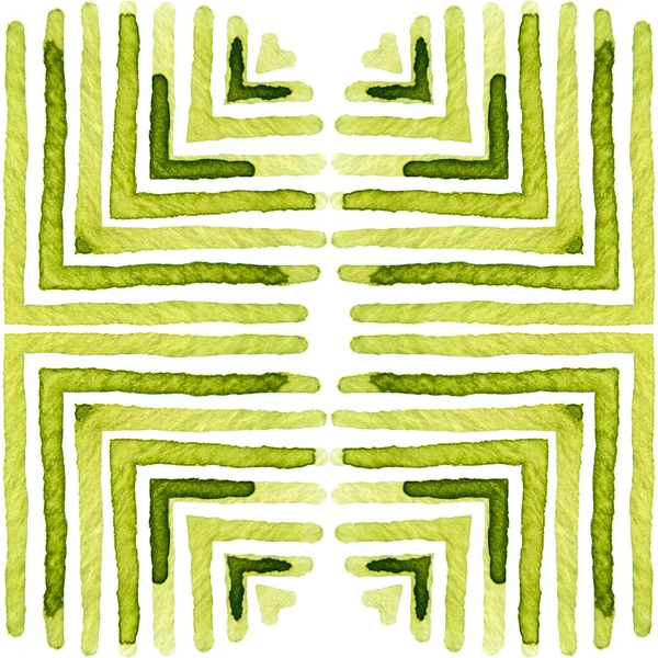 Groene Geometrische Aquarel. Delicate naadloze Patt — Stockfoto