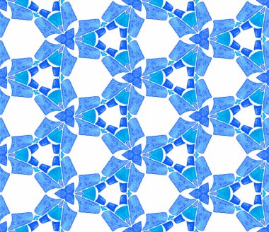 Turkuaz mavivintage kaleydoskop dikişsiz patte