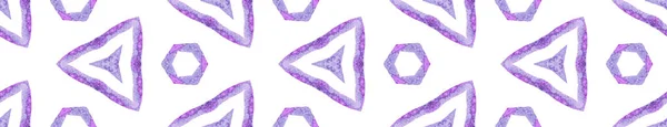 Purple kaleidoscope Seamless Border Scroll. Geomet — Stock Photo, Image
