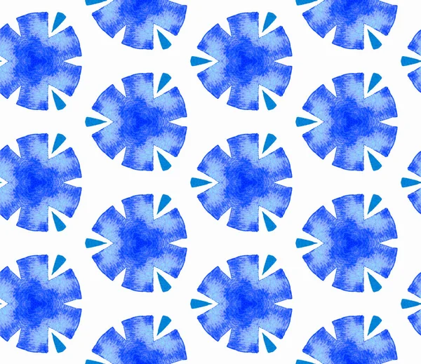 Μπλε μπλε vintage ενιαίο μοτίβο. Χέρι ζωγραφισμένα βατ — Φωτογραφία Αρχείου