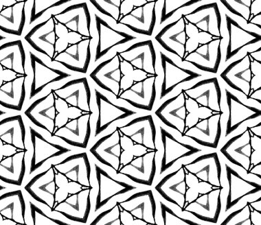 Siyah ve beyaz yaz sorunsuz desen. El çizimi