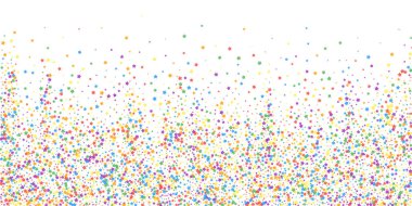 Şenlikli konfeti. Kutlama yıldızları. Gökkuşağı parlaklığı
