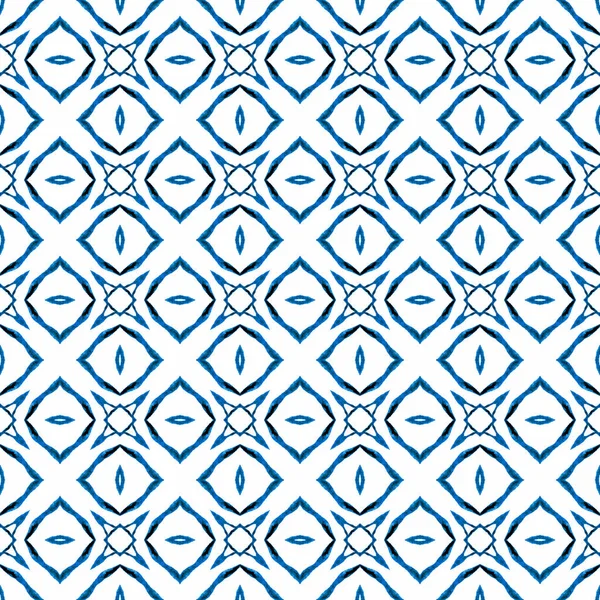 Chevron watercolor pattern. Blue fetching boho — Stock Photo, Image
