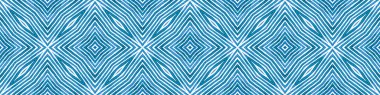 Mavi Kusursuz Sınır Parşömeni. Geometrik Suluboya 