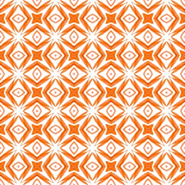 Mosaic seamless pattern. Orange glamorous boho 