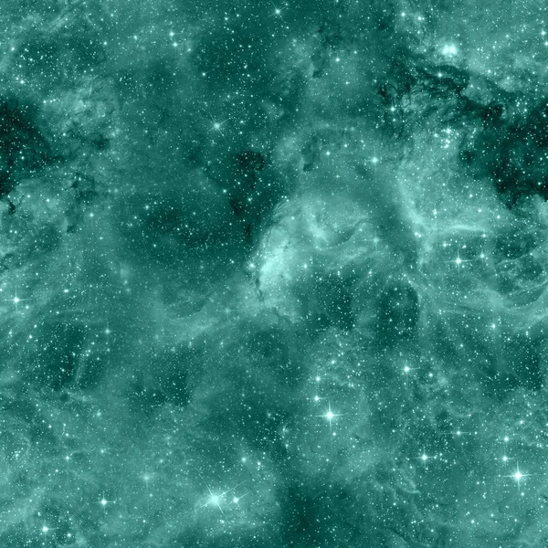 Galaxy ύφασμα αδιάλειπτη μοτίβο. Τουρκουάζ — Φωτογραφία Αρχείου