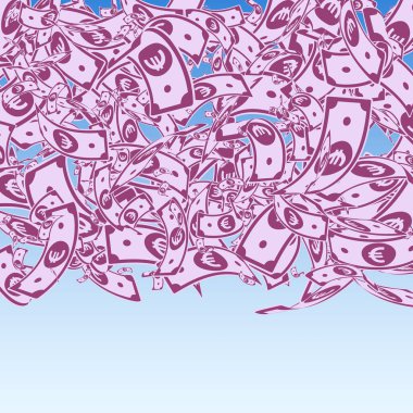 Avrupa Birliği Euro notları düşüyor. Kirli EUR faturaları