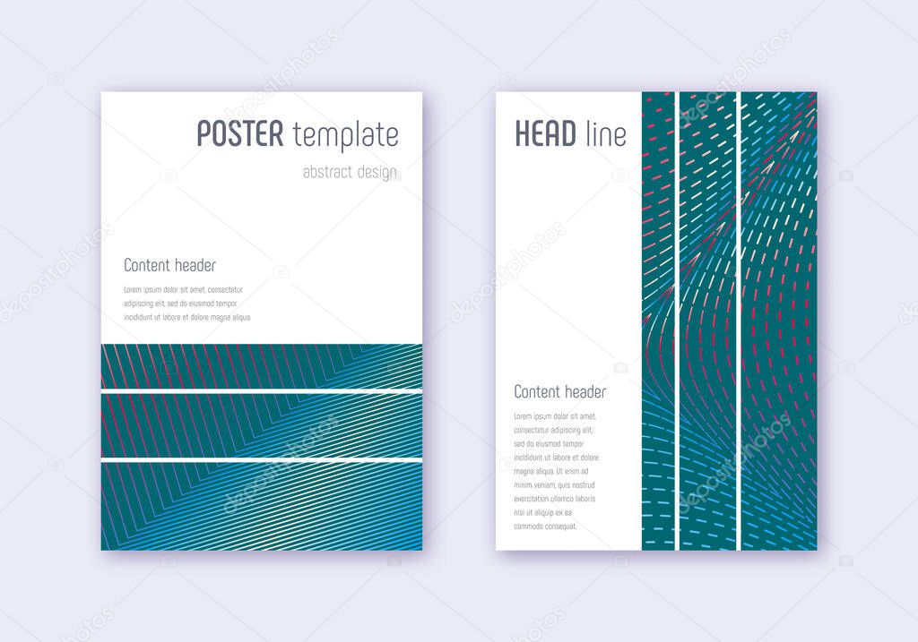 Geometric cover design template set. Red white blu
