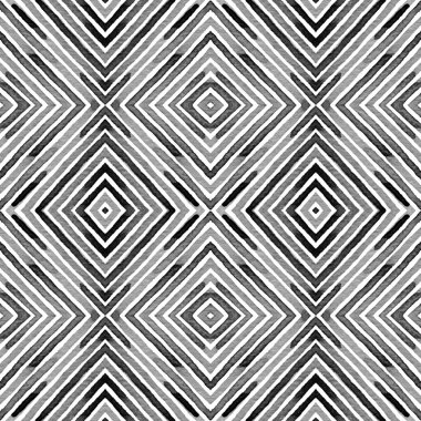 Siyah ve beyaz Geometrik Suluboya. İlginç Dikiş