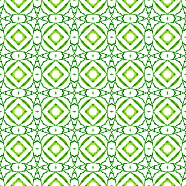 Hand painted tiled watercolor border. Green