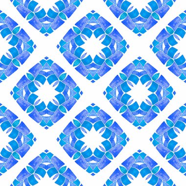 Yaz, egzotik, pürüzsüz sınır. Mavi mükemmel boho 