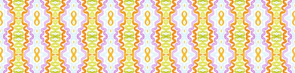 Colorful Seamless Border Scroll. Geometric Waterco