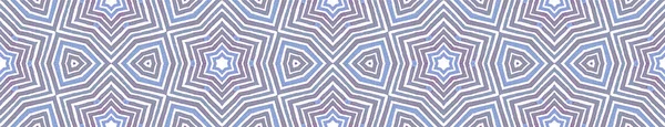 Blå sömlös gränsrullning. Geometrisk akvarell — Stockfoto