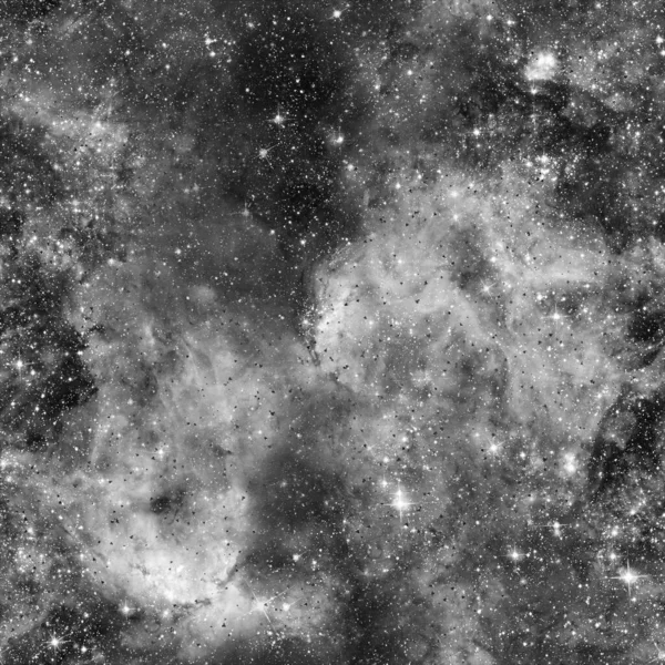 Galaxy fabric seamless pattern. Black and white