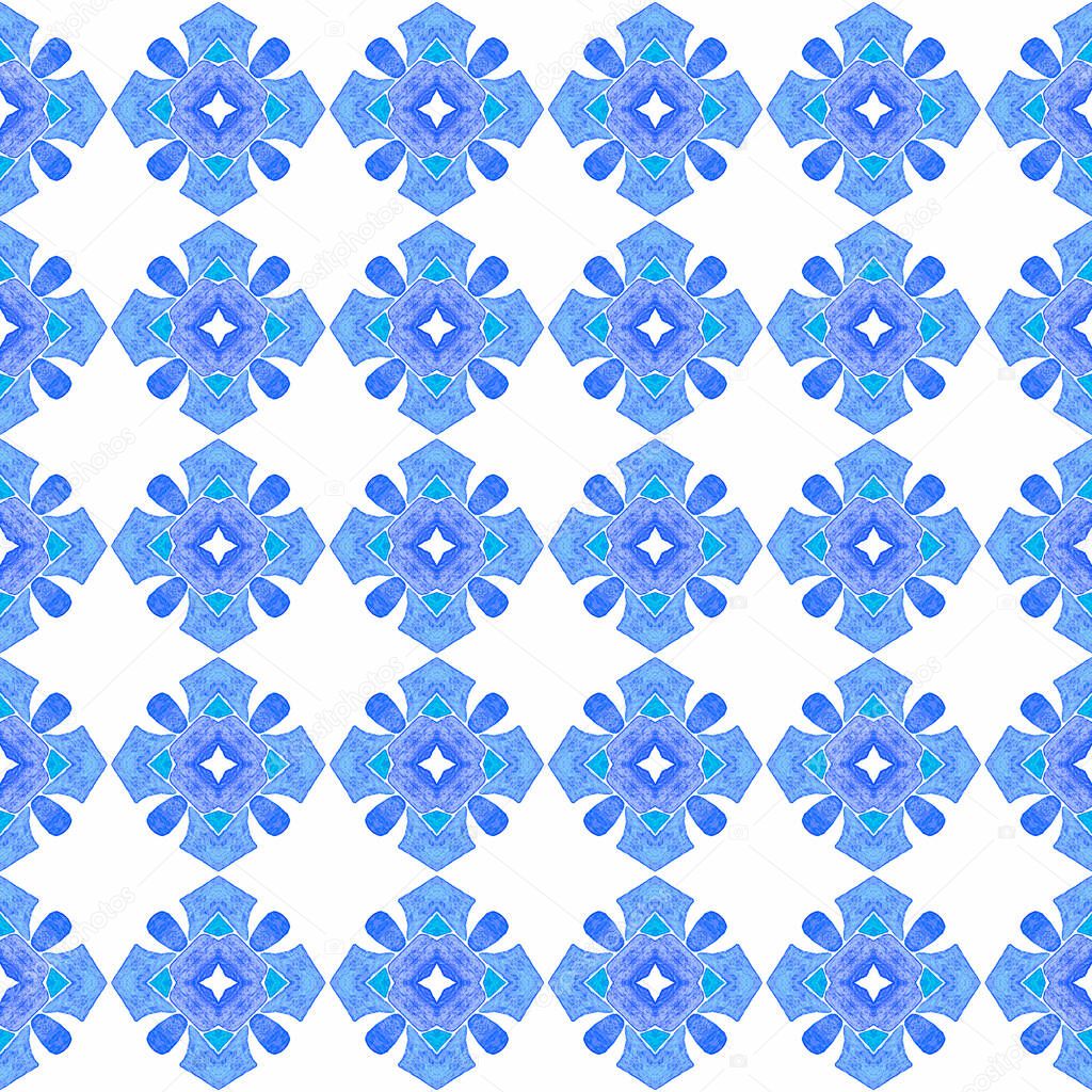 Tropical seamless pattern.  Blue comely boho chic 