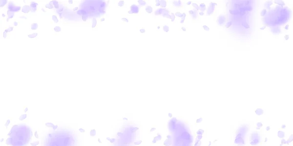 紫罗兰花瓣飘落。华丽的漂亮剂 — 图库矢量图片