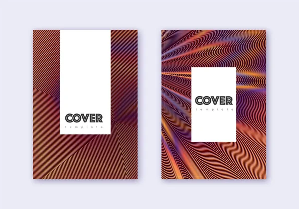 Hipster cover design template set. Orange abstract — Stock Vector