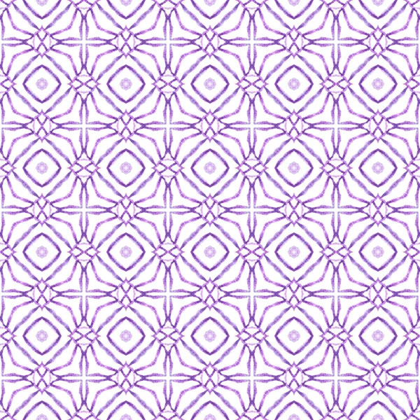 Fondo de acuarela de azulejos. Boho exótico púrpura — Foto de Stock