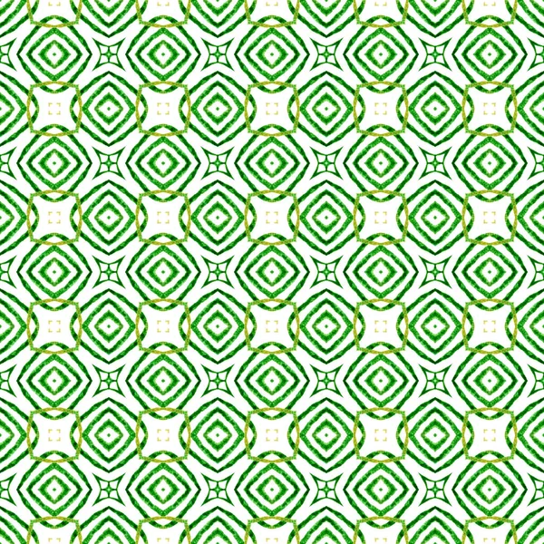 Medaglione acquerello bordo senza cuciture. Verde — Foto Stock