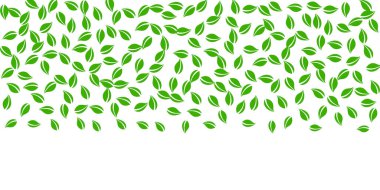 Düşen yeşil yapraklar. Taze çay rastgele yapraklar uçuşuyor