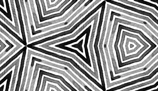 Zwart en wit Geometrische aquarel. Creatieve Zee — Stockfoto