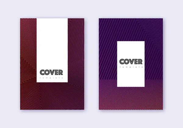 Hipster cover ontwerp template set. Violette samenvatting — Stockvector