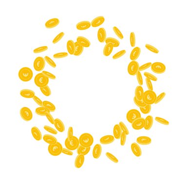 Avrupa Birliği Euro sikkeleri düşüyor. Dağınık küçük