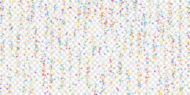 Şenlikli konfeti. Kutlama yıldızları. Gökkuşağı parlaklığı