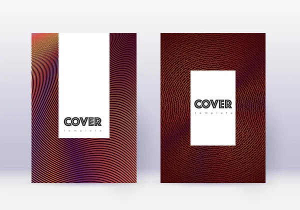 Hipster cover ontwerp template set. Oranje abstract — Stockvector
