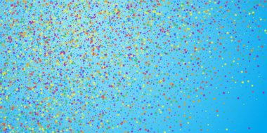 Şenlikli konfeti. Kutlama yıldızları. Gökkuşağı parlaklığı