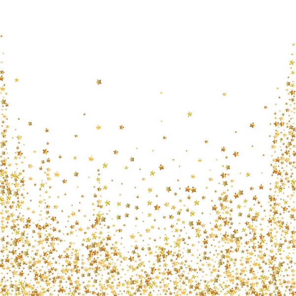 Gold stars luxury sparkling confetti. Scattered sm — Stock Vector