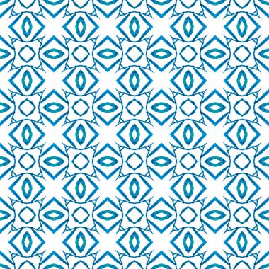 Egzotik, pürüzsüz desen. Mavi güzel boho şıklığı 