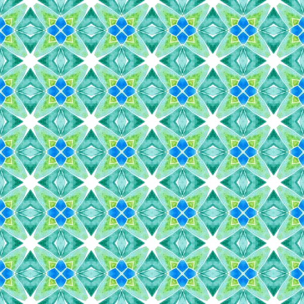 Tiled fundo aquarela. Verde boho divertido — Fotografia de Stock