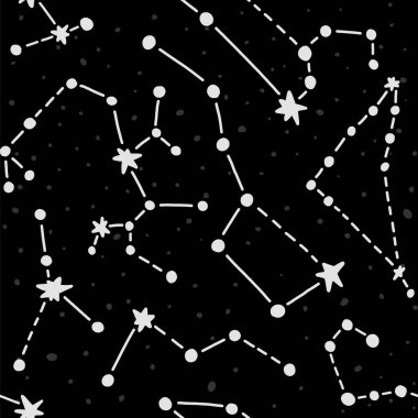 Gezegenli ve yıldızlı uzay deseni. Parlak 