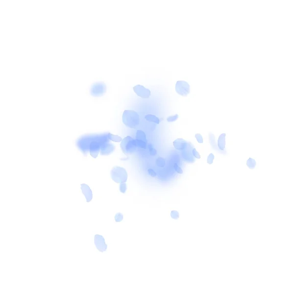 Dark blue flower petals falling down. Mind-blowing — Stock Vector