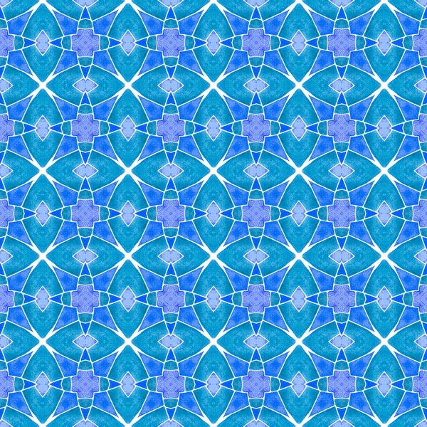 Exotisch naadloos patroon. Blauwe fantastische boho — Stockfoto