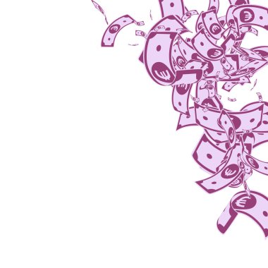 Avrupa Birliği Euro notları düşüyor. Kirli EUR faturaları