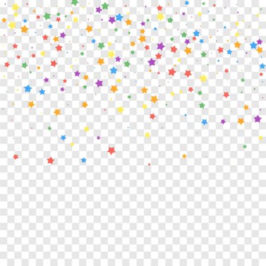 Şenlikli konfeti. Kutlama yıldızları. Neşeli yıldızlar 