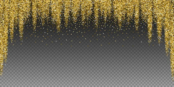 Gold triangles glitter luxury sparkling confetti. — Stock Vector