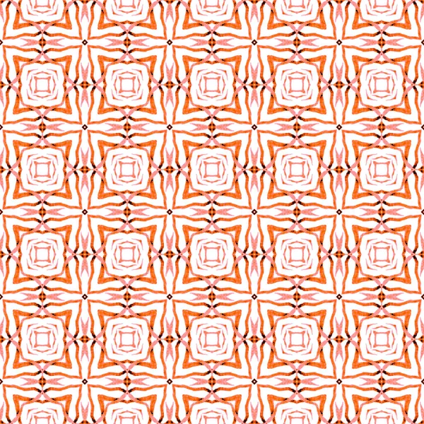 Medallion seamless pattern. Orange classy boho — Stock Photo, Image
