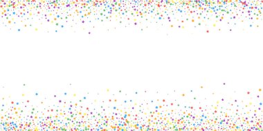 Şenlikli konfeti. Kutlama yıldızları. Gökkuşağı parlaklığı