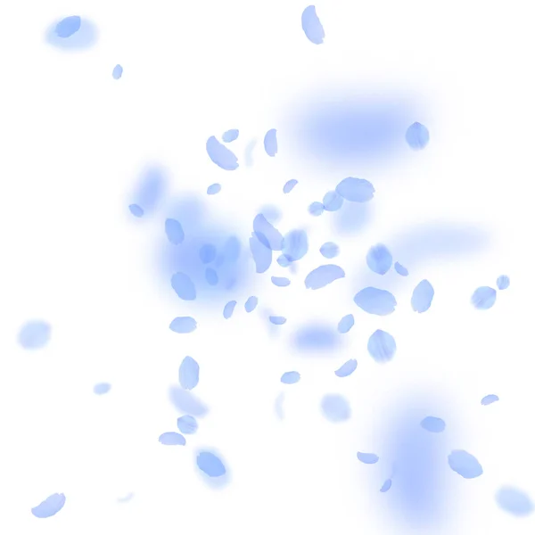 Pétales de fleurs bleu foncé tombant. Grand romant — Image vectorielle