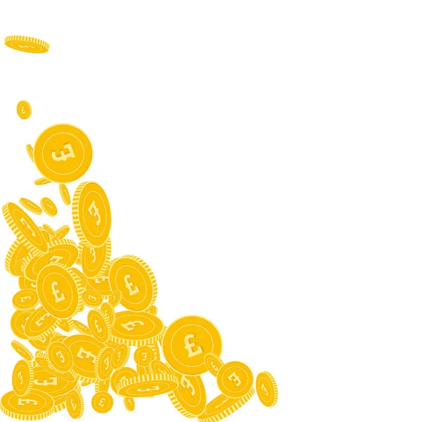 เหรียญปอนด์อังกฤษตกลงมา กระจาย GB ลอย — ภาพเวกเตอร์สต็อก
