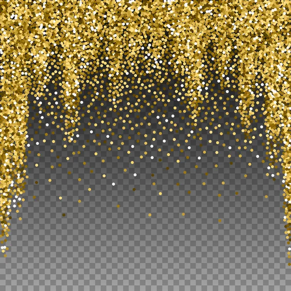 Rund guld glitter lyx mousserande konfetti. Rödspätta — Stock vektor